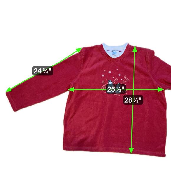 Vintage Y2K Bonnie Evans Red Fleece Snowman Pullover 3X Women’s Christmas Winter - Picture 7 of 7